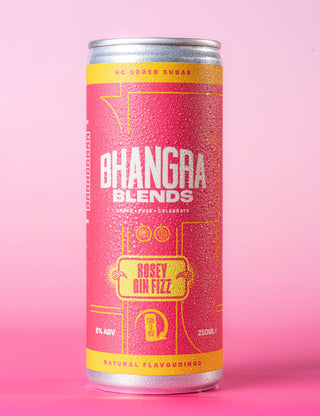 Premium no added sugar Indian inspired ready to drink cocktail UK. Gin based with rose and cardamon